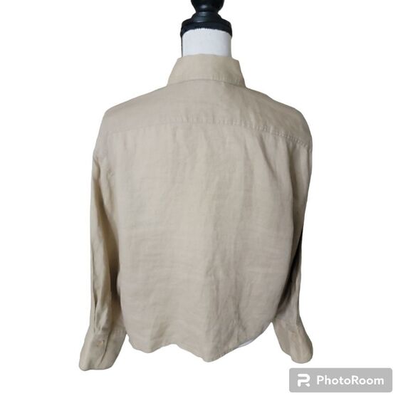 Zara Boxy Linen Button Up. Size M. - Picture 4 of 9